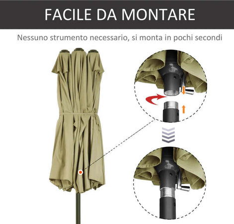 Ombrellone-da-Giardino-Doppio-con-Apertura-a-Manovella,-in-Acciaio-e-Poliestere,-460x270x240-cm-84D-031V01CF