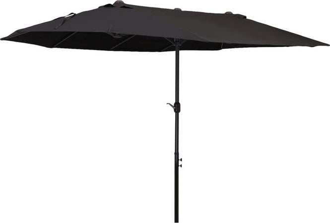 Ombrellone-da-Giardino-Doppio-con-Apertura-a-Manovella,-in-Acciaio-e-Poliestere,-460x270x240-cm,-Nero-84D-031V01BK