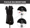 Ombrellone-da-Giardino-Doppio-con-Apertura-a-Manovella,-in-Acciaio-e-Poliestere,-460x270x240-cm,-Nero-84D-031V01BK