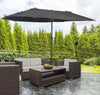 Ombrellone-da-Giardino-Doppio-con-Apertura-a-Manovella,-in-Acciaio-e-Poliestere,-460x270x240-cm,-Nero-84D-031V01BK
