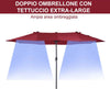 Ombrellone-da-Giardino-Doppio-con-Apertura-a-Manovella,-in-Acciaio-e-Poliestere,-460x270x240-cm,-Rosso-84D-031V01WR