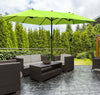 Ombrellone-da-Giardino-Doppio-con-Apertura-a-Manovella,-in-Acciaio-e-Poliestere,-460x270x240-cm,-Verde-Chiaro-84D-031V01GN