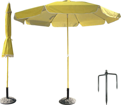 Ombrellone-da-Giardino-Inclinabile-Senape-con-Apertura-Push-Up-Air-Vent-210-cm