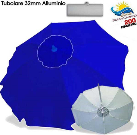 Ombrellone Da Spiaggia Alluminio 2 Mt Con Snodo Tessuto Polyestere Blu Palo 32mm Sport e Tempo Libero > Tempo Libero > Ombrelloni Trade Shop italia - Napoli, Commerciovirtuoso.it