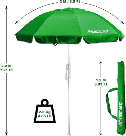 Ombrellone-da-spiaggia-verde-antivento-alluminio-Protezione-solare-UV50+-Punta-elica-Inclinabile-regolabile-altezza-Made-in-Italy-giardino-piscina