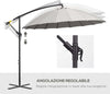 Ombrellone-Decentrato-da-Giardino-3x2.6-m-a-18-Stecche-con-Base-a-Croce,-Grigio-84D-118GY