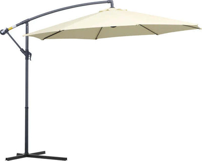 Ombrellone-Decentrato-da-Giardino-con-Base-a-Croce-Inclusa,-in-Metallo-e-Poliestere,-3x2.5-m,-Beige-01-0218