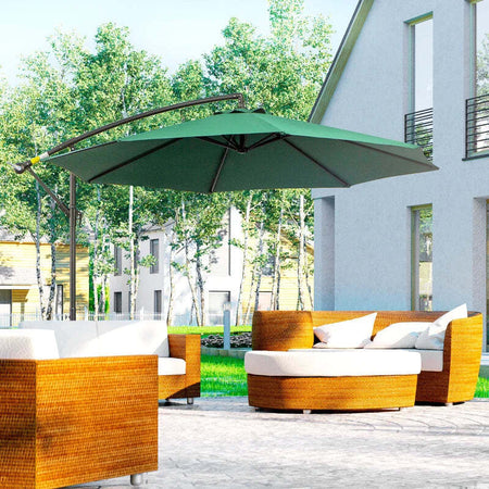 Ombrellone-Decentrato-da-Giardino-con-Base-a-Croce-Inclusa,-in-Metallo-e-Poliestere,-3x2.5-m,-Beige-01-0218