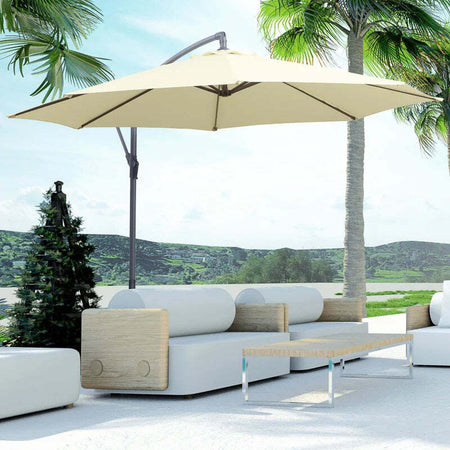 Ombrellone-Decentrato-da-Giardino-con-Base-a-Croce-Inclusa,-in-Metallo-e-Poliestere,-3x2.5-m,-Beige-01-0218