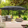 Ombrellone-Doppio-da-Giardino-in-Metallo-e-Poliestere-Anti-UV-Impermeabile,-440x270x250cm,-Grigio-84D-085GY