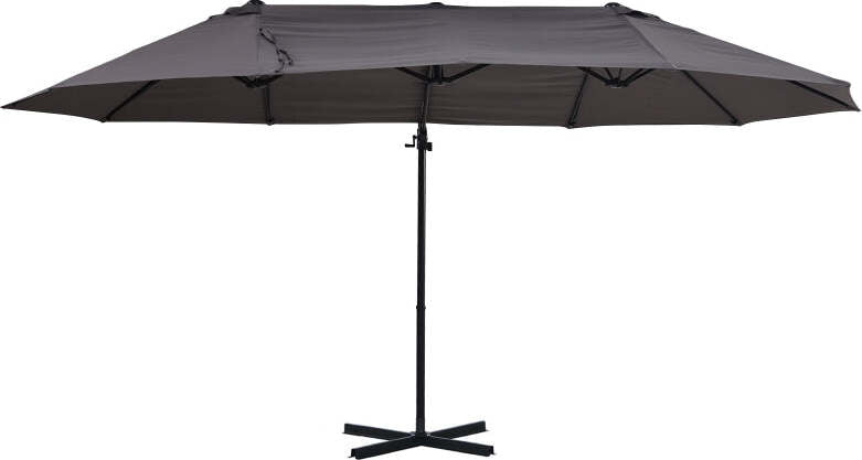 Ombrellone-Doppio-da-Giardino-in-Metallo-e-Poliestere-Anti-UV-Impermeabile,-440x270x250cm,-Grigio-84D-085GY