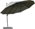 Ombrellone-Doppio-da-Giardino-in-Metallo-e-Poliestere-Anti-UV-Impermeabile,-440x270x250cm,-Grigio-84D-085GY