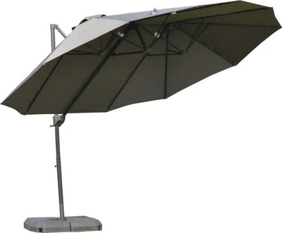 Ombrellone-Doppio-da-Giardino-in-Metallo-e-Poliestere-Anti-UV-Impermeabile,-440x270x250cm,-Grigio-84D-085GY