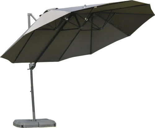 Ombrellone-Doppio-da-Giardino-in-Metallo-e-Poliestere-Anti-UV-Impermeabile,-440x270x250cm,-Grigio-84D-085GY