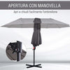 Ombrellone-Doppio-da-Giardino-in-Metallo-e-Poliestere-Anti-UV-Impermeabile,-440x270x250cm,-Grigio-84D-085GY