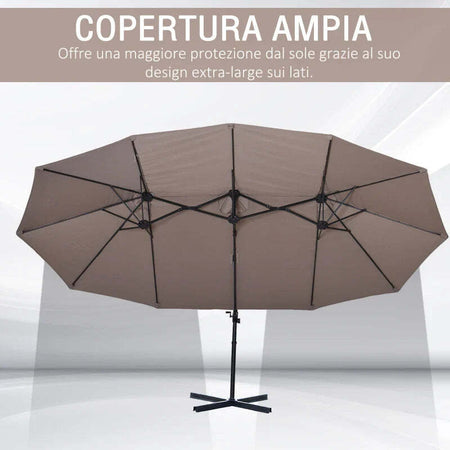 Ombrellone-Doppio-da-Giardino-in-Metallo-e-Poliestere-Anti-UV-Impermeabile,-440x270x250cm,-Marrone-84D-085BN