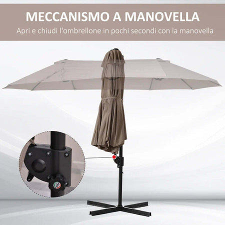 Ombrellone-Doppio-da-Giardino-in-Metallo-e-Poliestere-Anti-UV-Impermeabile,-440x270x250cm,-Marrone-84D-085BN
