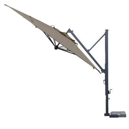 Ombrellone quadrato professionale con palo laterale "Galileo Dark" in alluminio per esterno "Made In Italy"