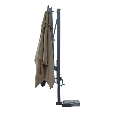 Ombrellone rettangolare professionale con palo laterale "Galileo Dark" in alluminio per esterno "Made In Italy"