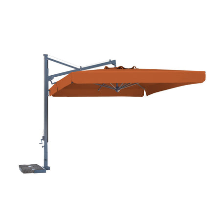 Ombrellone rettangolare professionale con palo laterale "Galileo Dark" in alluminio per esterno "Made In Italy"