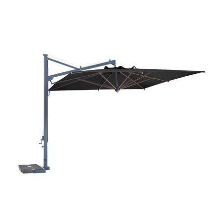 Ombrellone quadrato professionale con palo laterale "Galileo Dark" in alluminio per esterno "Made In Italy"