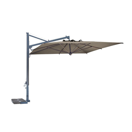 Ombrellone rettangolare professionale con palo laterale "Galileo Dark" in alluminio per esterno "Made In Italy"