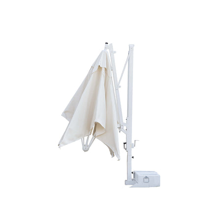 Ombrellone quadrato professionale con palo laterale "Galileo Starwhite" in alluminio per esterno "Made In Italy"