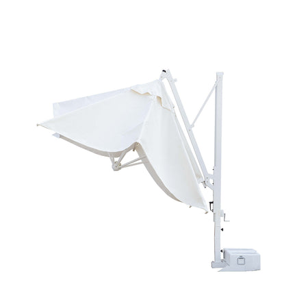 Ombrellone quadrato professionale con palo laterale "Galileo Starwhite" in alluminio per esterno "Made In Italy"