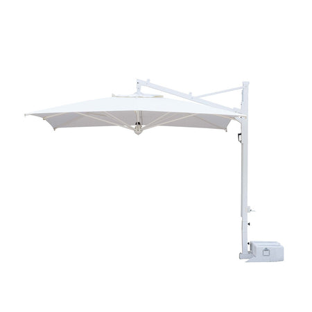 Ombrellone quadrato professionale con palo laterale "Galileo Starwhite" in alluminio per esterno "Made In Italy"