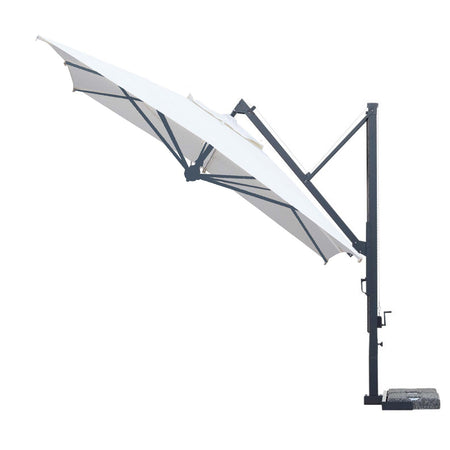 Ombrellone quadrato professionale con palo laterale "Galileo Dark" in alluminio per esterno "Made In Italy"