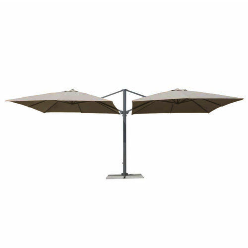 Ombrellone doppio con palo centrale Archimede 6 x 3 mt in alluminio da Bar e Ristorante