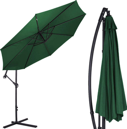 Ombrellone-Giardino-Decentrato-3x3-Mt-Verde-Palo-Alluminio-Gazebo-Piscina