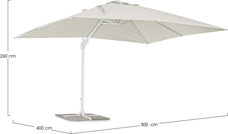 Ombrellone in alluminio con palo laterale orientabile da giardino Eden Giardino e giardinaggio/Arredamento da giardino e accessori/Ombrelloni tende e tettucci parasole/Ombrelloni Decor Space - Altamura, Commerciovirtuoso.it