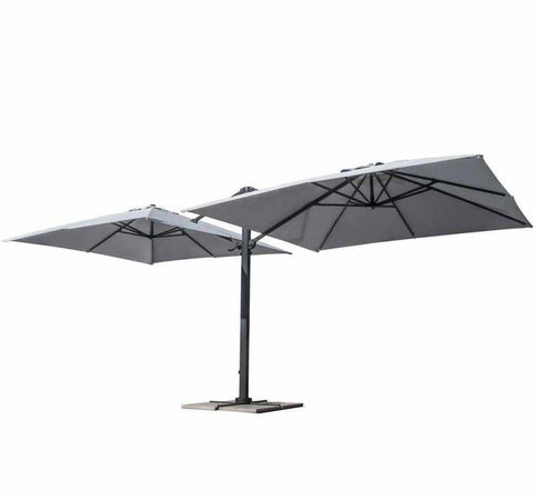 Ombrellone doppio con palo centrale "Archimede" 6 x 3 mt in alluminio da Bar e Ristorante