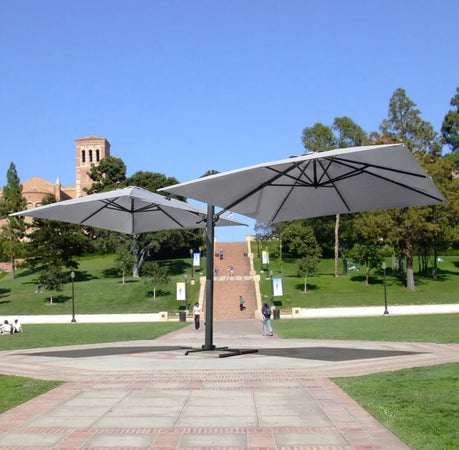 Ombrellone doppio con palo centrale "Archimede" 6 x 3 mt in alluminio da Bar e Ristorante