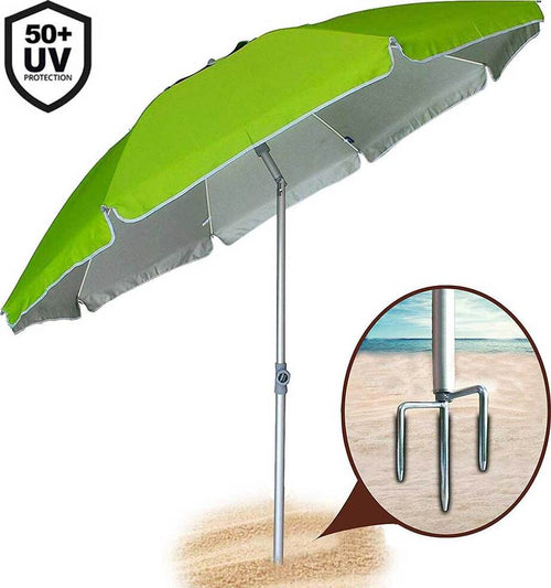 Ombrellone-Mare-Spiaggia-Giardino-210cm-in-Alluminio-con-Punta-Tridente