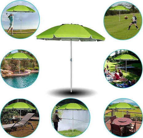 Ombrellone-Mare-Spiaggia-Giardino-210cm-in-Alluminio-con-Punta-Tridente