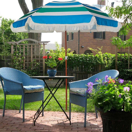 Ombrellone Mare Spiaggia Giardino Acciaio 180cm Con Frange E Palo Effetto Legno Giardino e giardinaggio/Arredamento da giardino e accessori/Ombrelloni tende e tettucci parasole/Ombrelloni Trade Shop italia - Napoli, Commerciovirtuoso.it