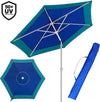 Ombrellone-Mare-Spiaggia-Giardino-Acciaio-Grande-210cm-Turchese-Blu-con-Custodia