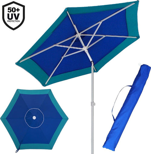 Ombrellone Mare Spiaggia Giardino Acciaio Grande 210cm Turchese Blu Con Custodia Sport e Tempo Libero > Tempo Libero > Ombrelloni Trade Shop italia - Napoli, Commerciovirtuoso.it