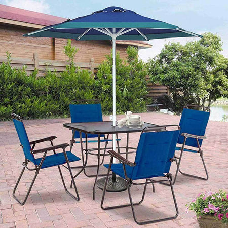 Ombrellone-Mare-Spiaggia-Giardino-Acciaio-Grande-210cm-Turchese-Blu-con-Custodia