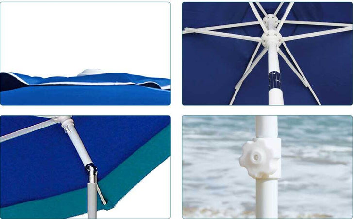 Ombrellone-Mare-Spiaggia-Giardino-Acciaio-Grande-210cm-Turchese-Blu-con-Custodia