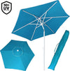 Ombrellone-Mare-Spiaggia-Giardino-Acciaio-Inox-Grande-210cm-Azzurro-con-Custodia