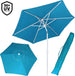 Ombrellone-Mare-Spiaggia-Giardino-Acciaio-Inox-Grande-210cm-Azzurro-con-Custodia