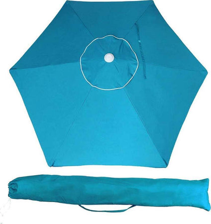 Ombrellone-Mare-Spiaggia-Giardino-Acciaio-Inox-Grande-210cm-Azzurro-con-Custodia