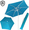 Ombrellone-Mare-Spiaggia-Giardino-Acciaio-Inox-Grande-210cm-Azzurro-con-Custodia