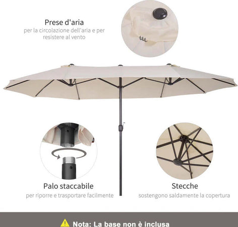 Ombrellone-Parasole-da-Giardino-e-Esterno-Doppio,-Ombrellone-Rettangolare-in-Tessuto-e-Poliestere,-4.55-x-2.4m,-Beige-84D-030V01CW