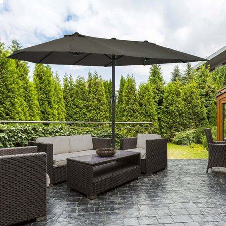 Ombrellone-Parasole-da-Giardino-Esterno-Doppio,-Ombrellone-Rettangolare-in-Tessuto-e-Poliestere,-4.6-x-2.4m,-Grigio-84D-030V01GY