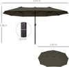 Ombrellone-Parasole-da-Giardino-Esterno-Doppio,-Ombrellone-Rettangolare-in-Tessuto-e-Poliestere,-4.6-x-2.4m,-Grigio-84D-030V01GY