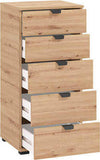 ONE---cassettiera-moderna-5-cassetti-colore-rovere-cm-45-x-40-x-95-h-Rovere-Chiaro-Milani-Home